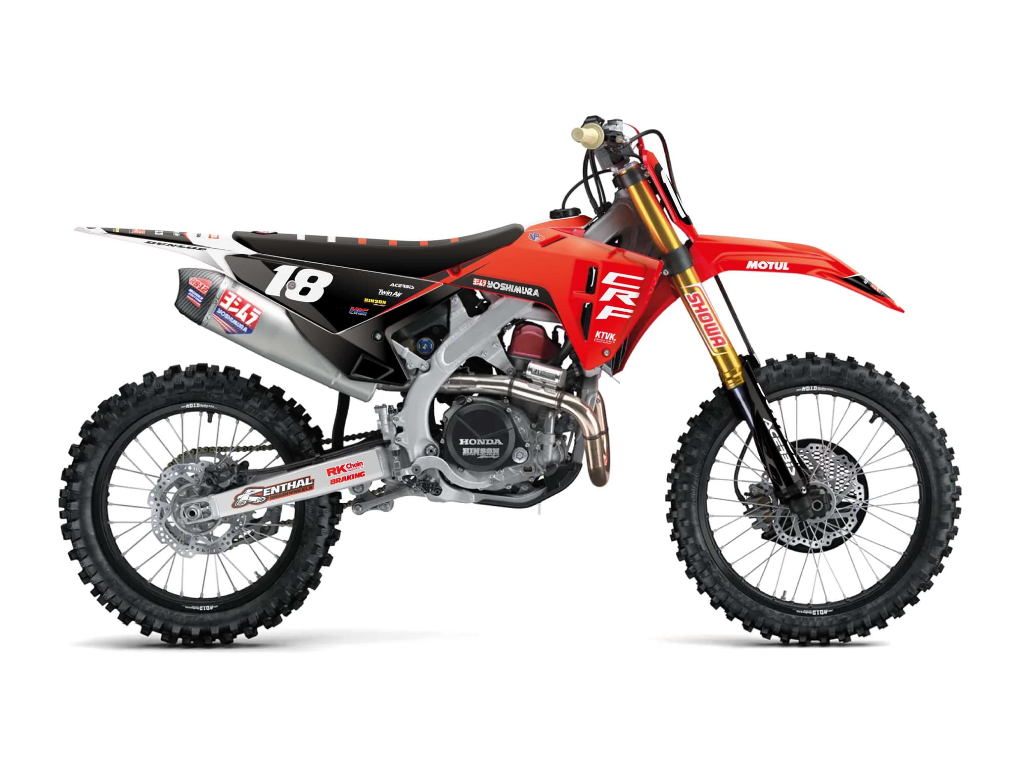 Kit graphique Motocross HONDA CRF 250 R SHIELD Rouge