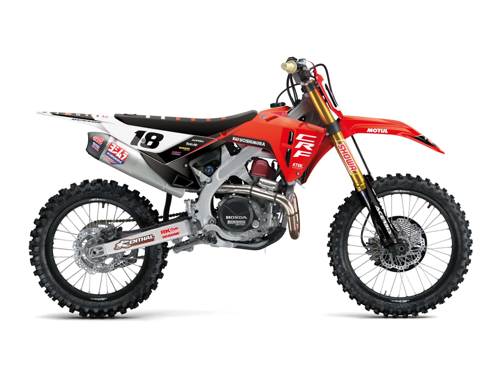 Honda CRF 450 R Dirt Bike Shield Red Graphic Kit