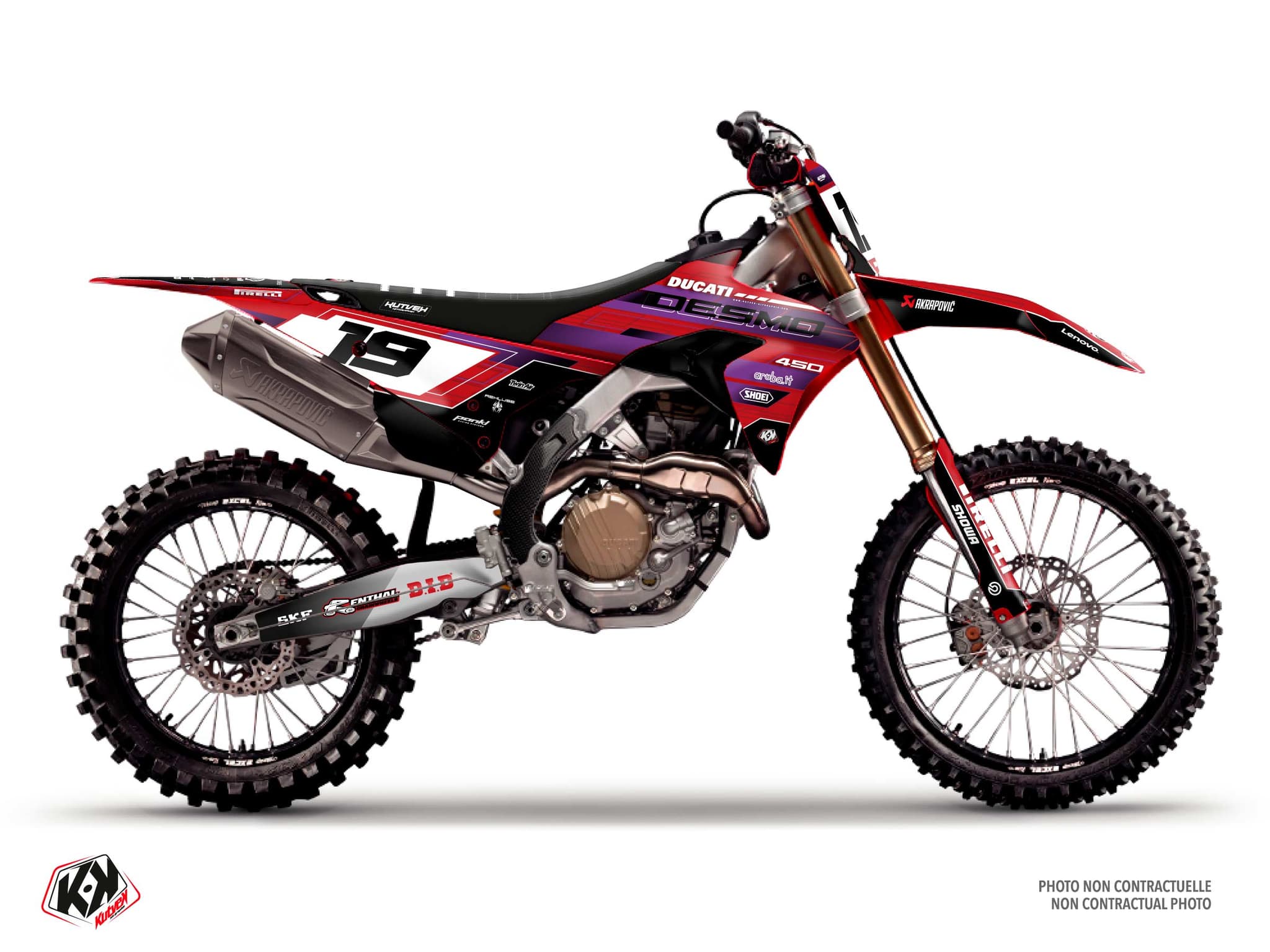 Graphic Kit Shift Purple Dirt Bike Ducati Desmo 450 MX