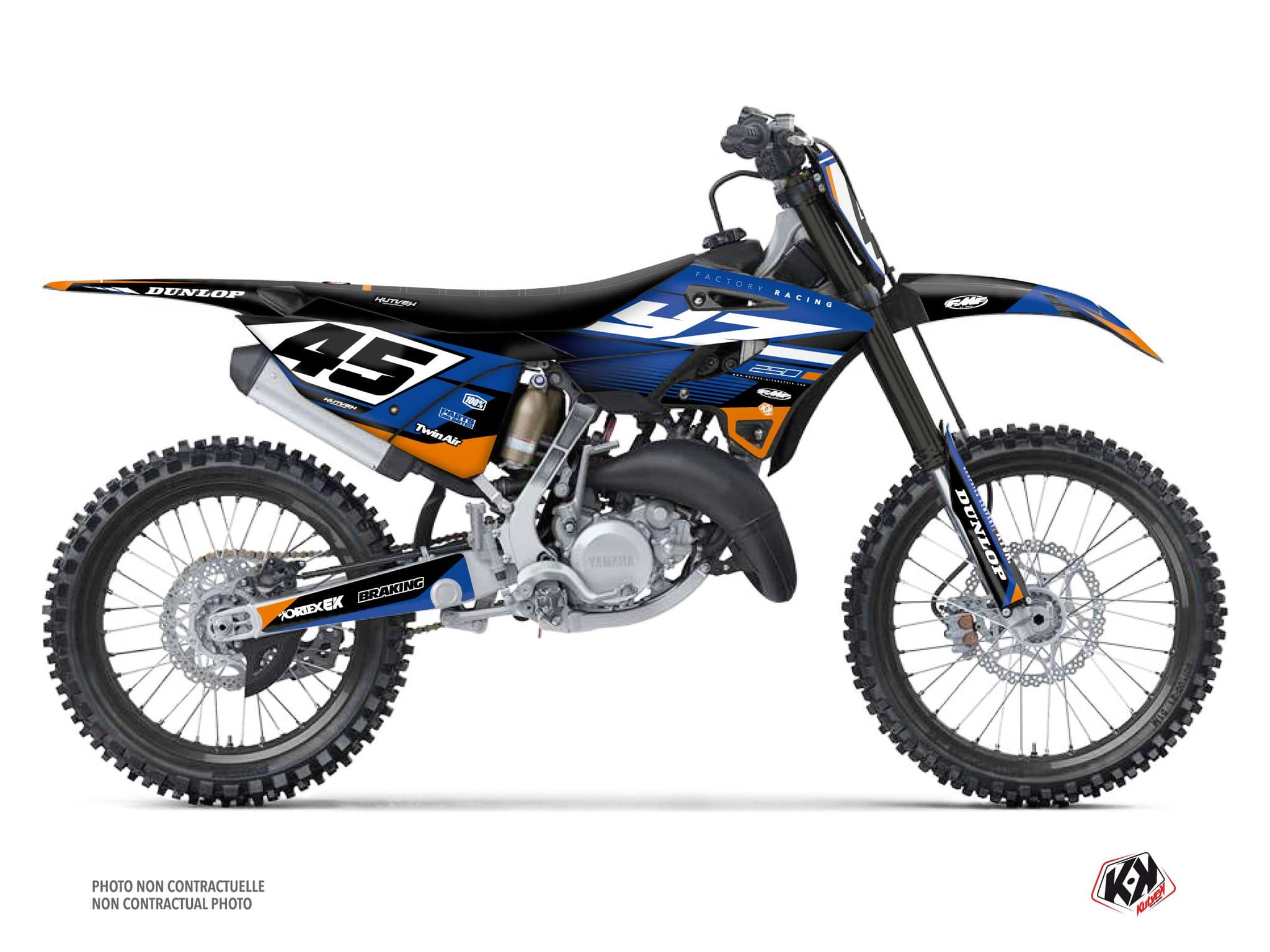 kit graphique motocross yamaha yz 250 shok bleu