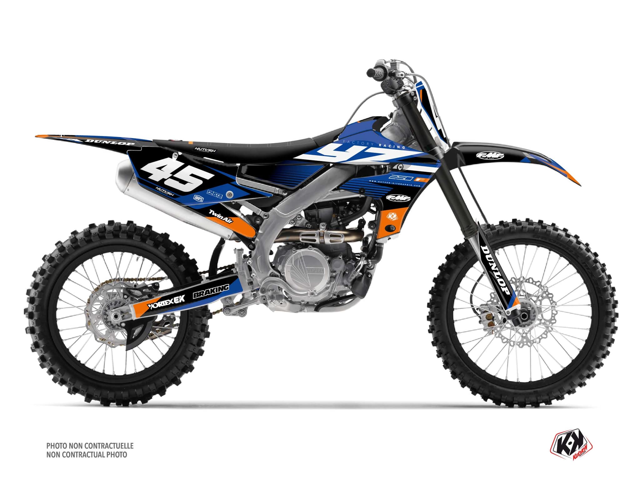 Yamaha 250 YZF Dirt Bike Shok Graphic Kit Blue | 250 YZF | Kutvek