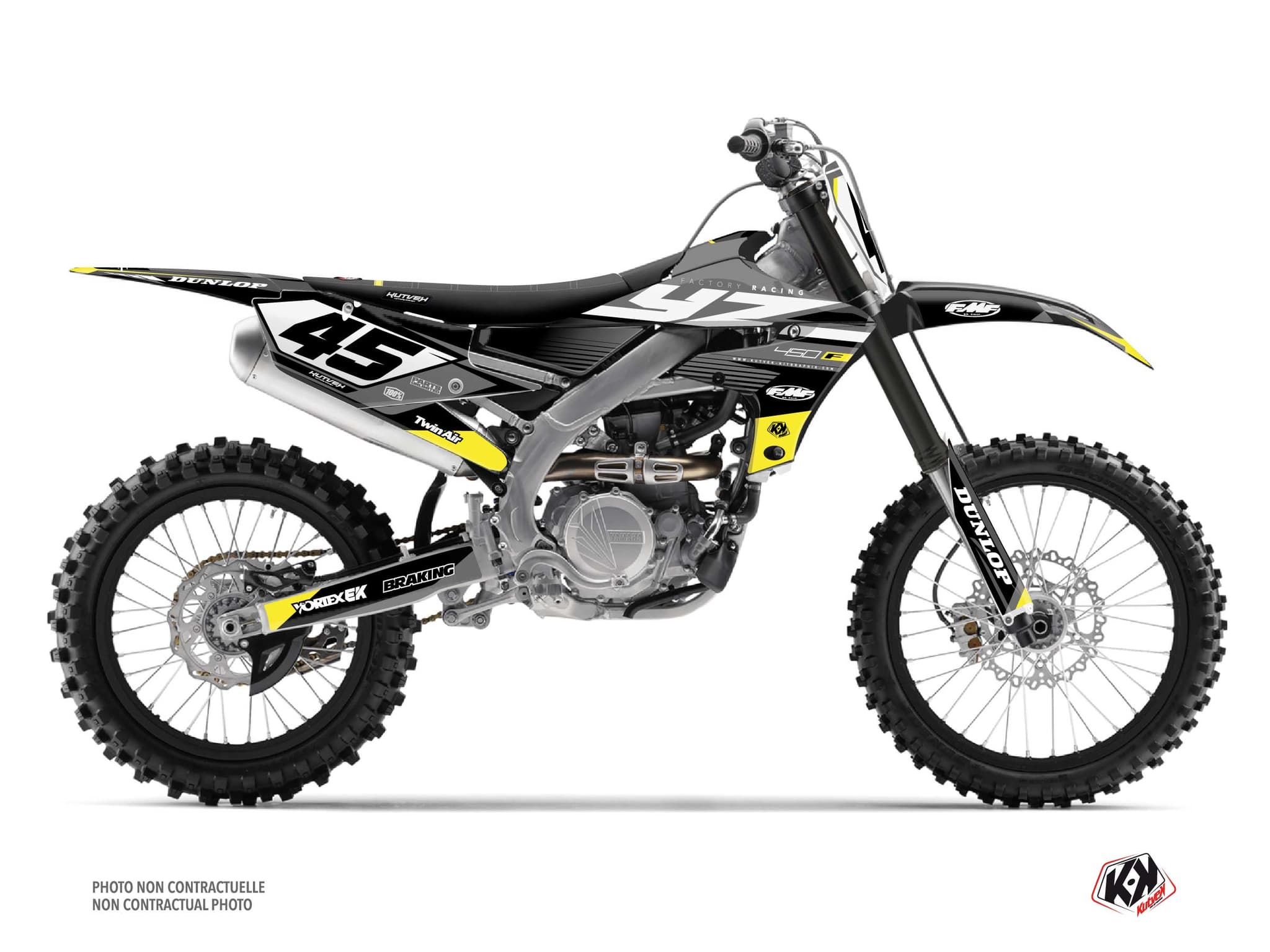 kit graphique motocross yamaha yz 450 f shok gris