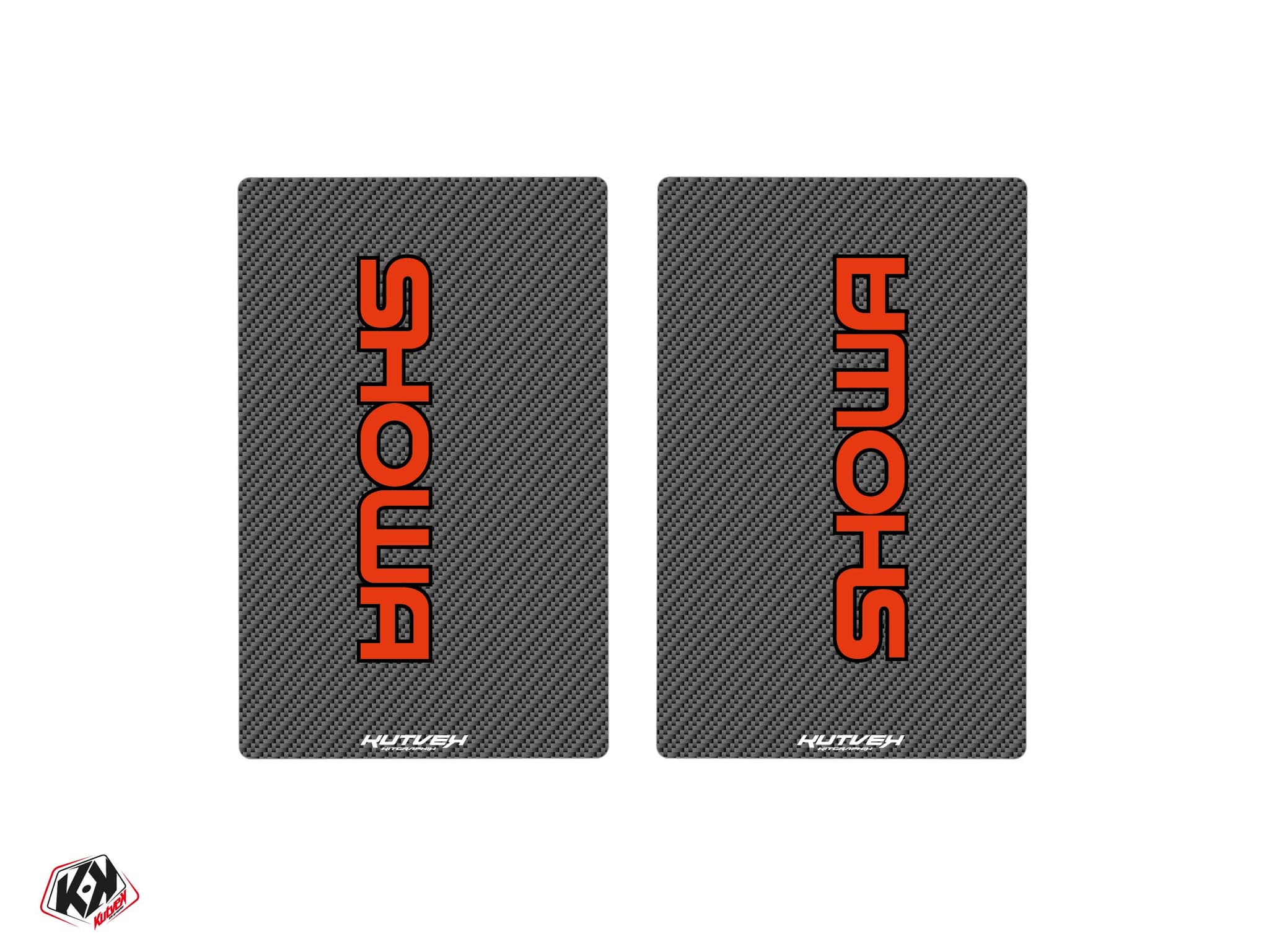 autocollants de fourche motocross showa v1 carbone - 250x160mm | Stickers de fourche | Kutvek
