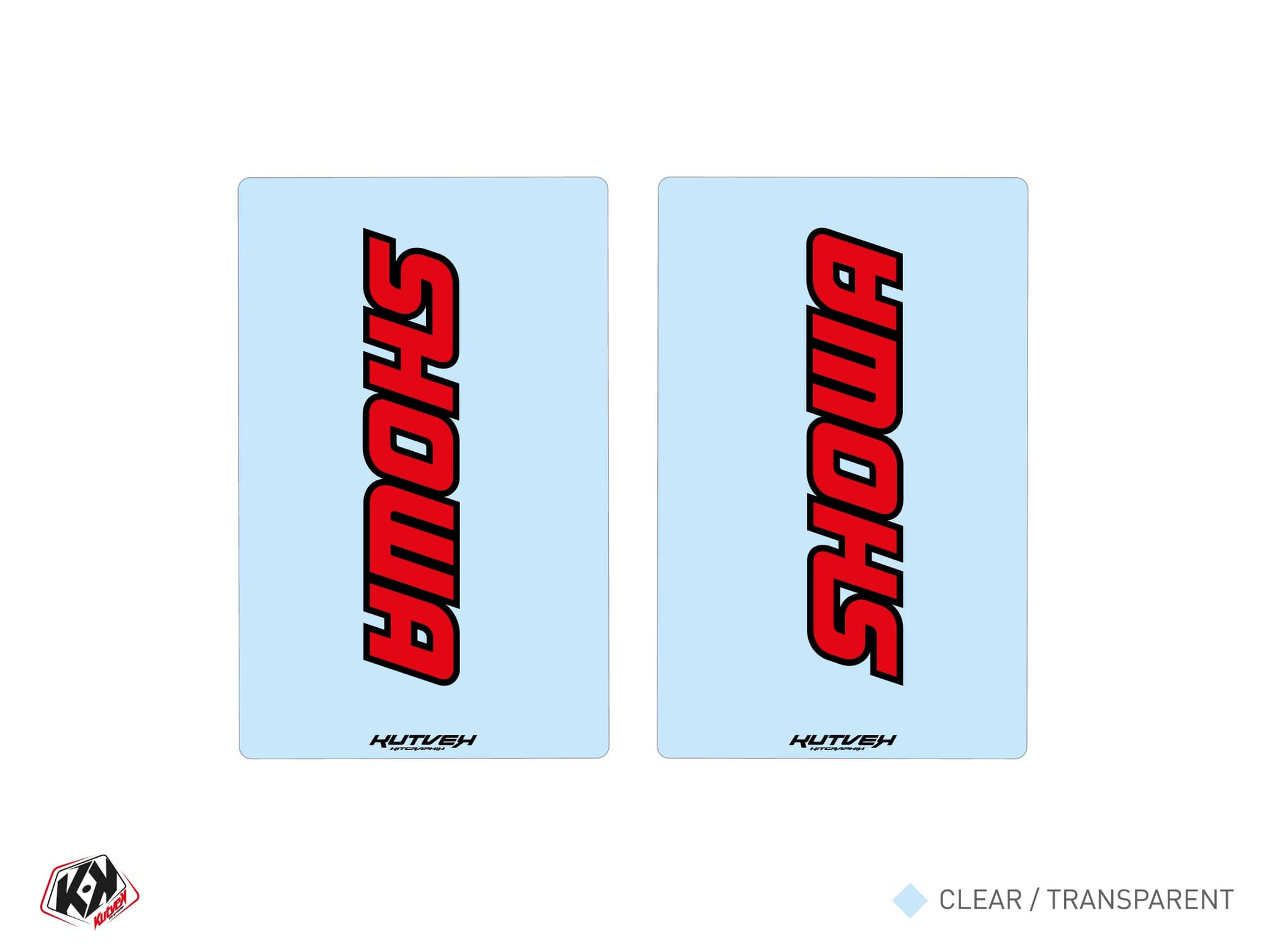 Showa V2 Transparent Dirt Bike Fork Stickers - 250X160MM | Stickers de fourche | Kutvek