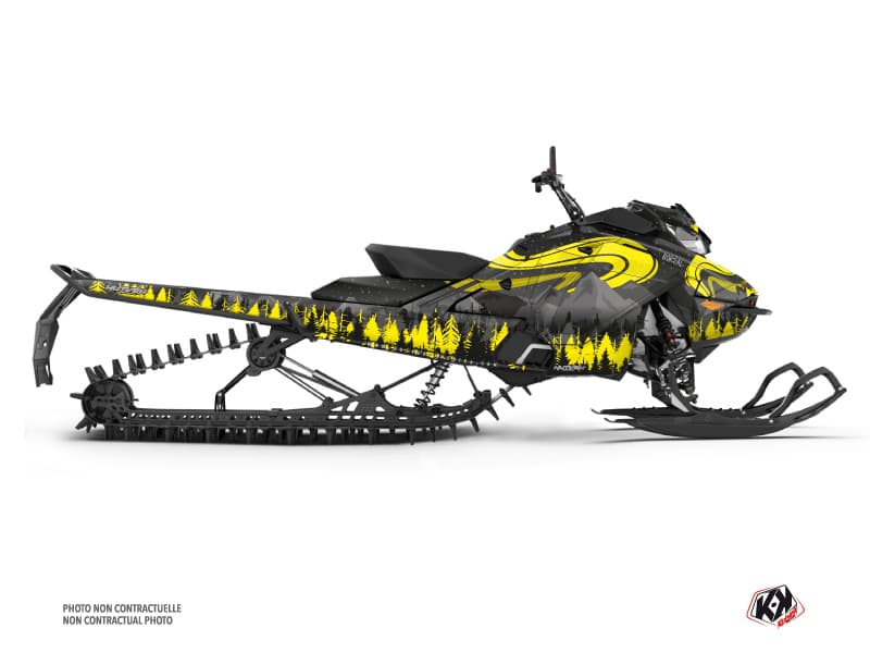 Kit déco BOREAL Noir-Jaune MOTONEIGE SKIDOO BACKCOUNTRY X-RS 850 E-TEC