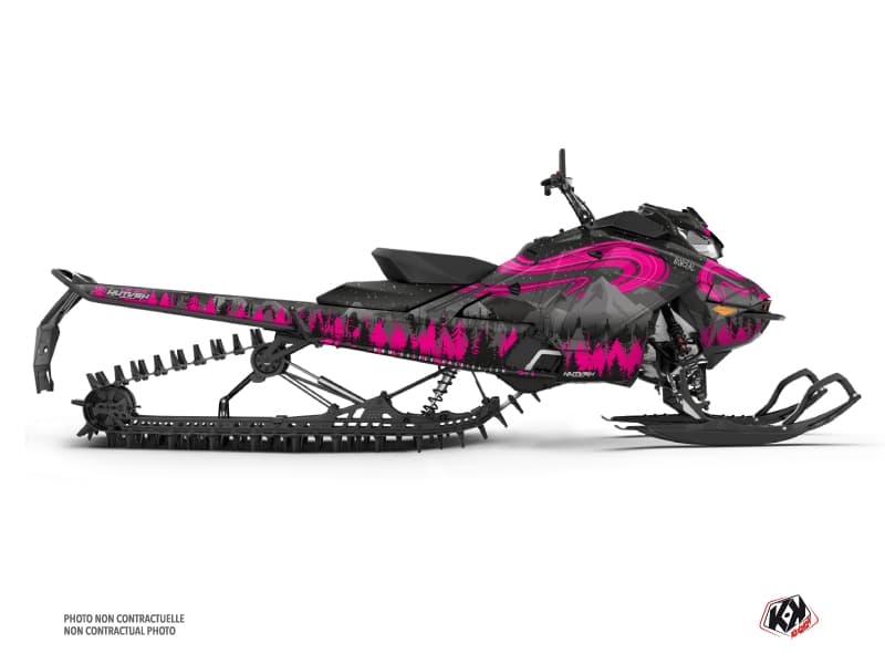 Kit déco BOREAL Noir-Rose MOTONEIGE SKIDOO BACKCOUNTRY X-RS 850 E-TEC