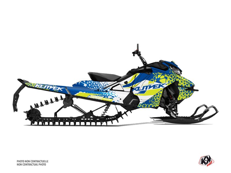 Kit déco GAGE Bleu-Jaune-Neon MOTONEIGE SKIDOO BACKCOUNTRY X-RS 850 E-TEC