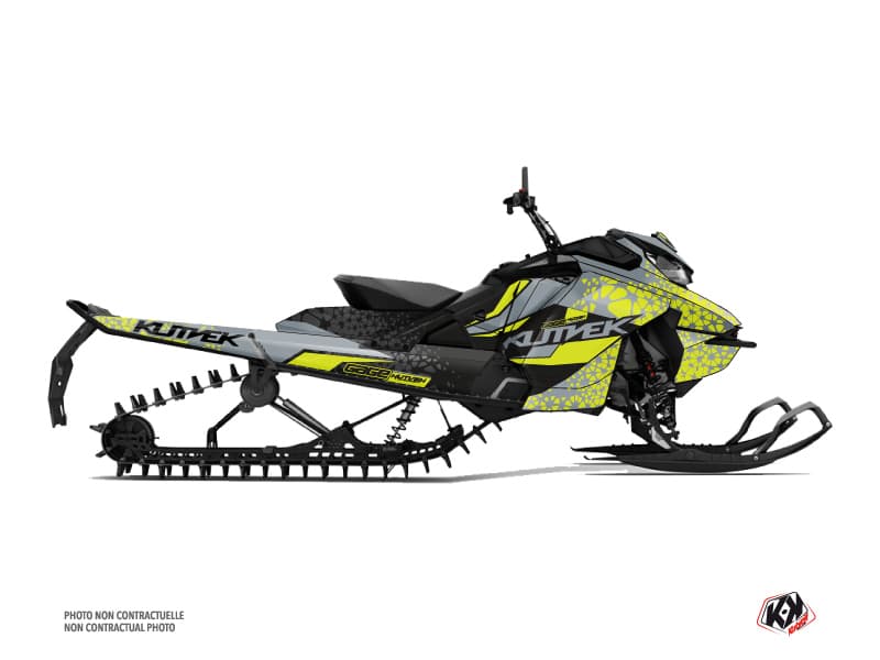 Kit déco GAGE Gris-Jaune-Neon MOTONEIGE SKIDOO BACKCOUNTRY X-RS 850 E-TEC
