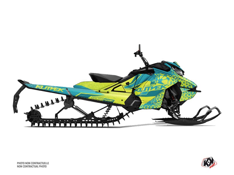 Kit déco GAGE Turquoise-Jaune-Neon MOTONEIGE SKIDOO BACKCOUNTRY X-RS 850 E-TEC