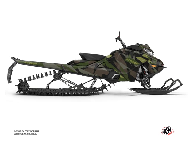 Kit déco ICECAMO Noir-Kaki Motoneige SKIDOO BACKCOUNTRY X-RS 850 E-TEC