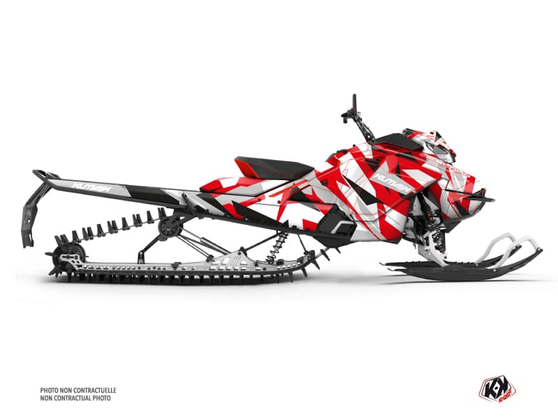 Kit déco ICECAMO Rouge-Blanc Motoneige SKIDOO BACKCOUNTRY X-RS 850 E-TEC