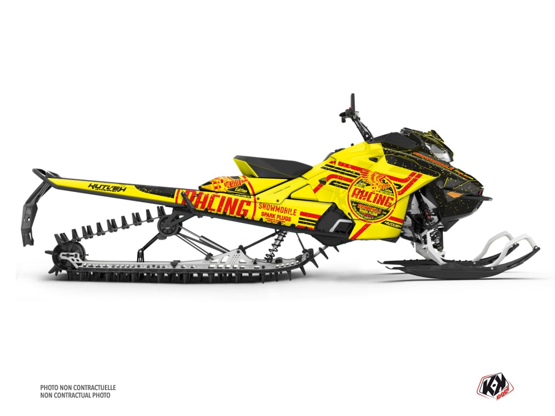 Kit déco RACING Jaune-Noir MOTONEIGE SKIDOO BACKCOUNTRY X-RS 850 E-TEC