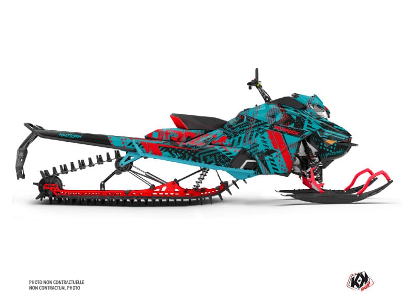 Kit déco REDROCK Bleu-Rouge MOTONEIGE SKIDOO BACKCOUNTRY X-RS 850 E-TEC