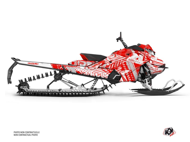 Kit déco REDROCK Rouge-Blanc MOTONEIGE SKIDOO BACKCOUNTRY X-RS 850 E-TEC