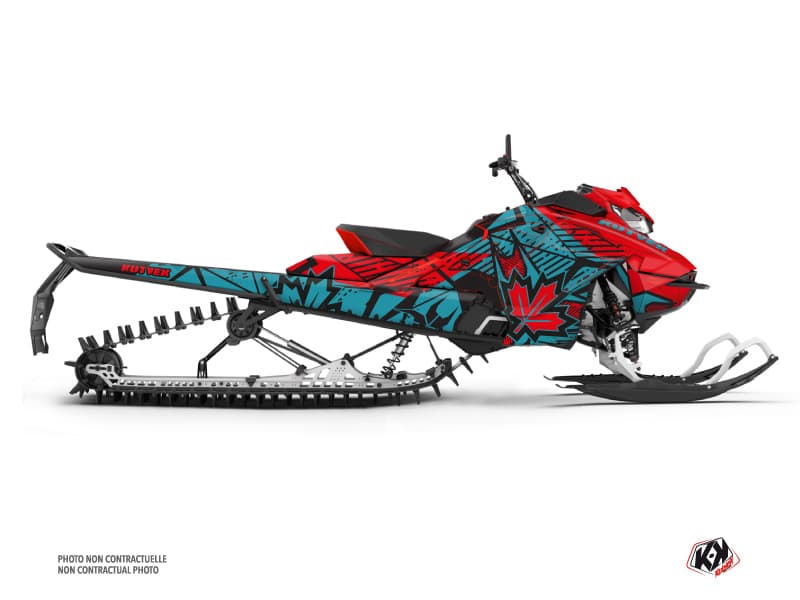 Kit déco REQUIEM Bleu-Rouge MOTONEIGE SKIDOO BACKCOUNTRY X-RS 850 E-TEC