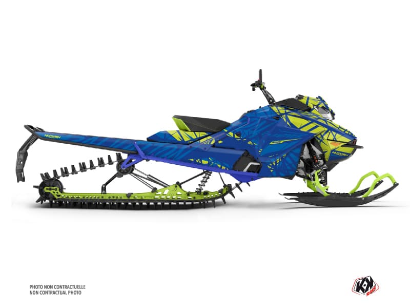 Kit déco SALVATION Bleu-Jaune-Neon Motoneige SKIDOO BACKCOUNTRY X-RS 850 E-TEC