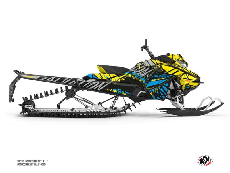 Kit déco SALVATION Jaune-Bleu Motoneige SKIDOO BACKCOUNTRY X-RS 850 E-TEC