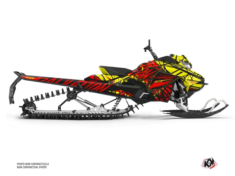 Kit déco SALVATION Jaune-Rouge Motoneige SKIDOO BACKCOUNTRY X-RS 850 E-TEC