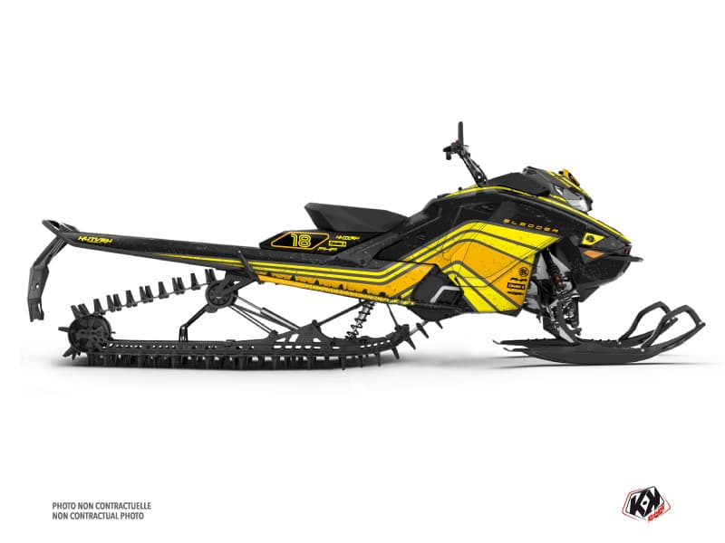 Kit déco SLEDDER Noir-Jaune MOTONEIGE SKIDOO BACKCOUNTRY X-RS 850 E-TEC