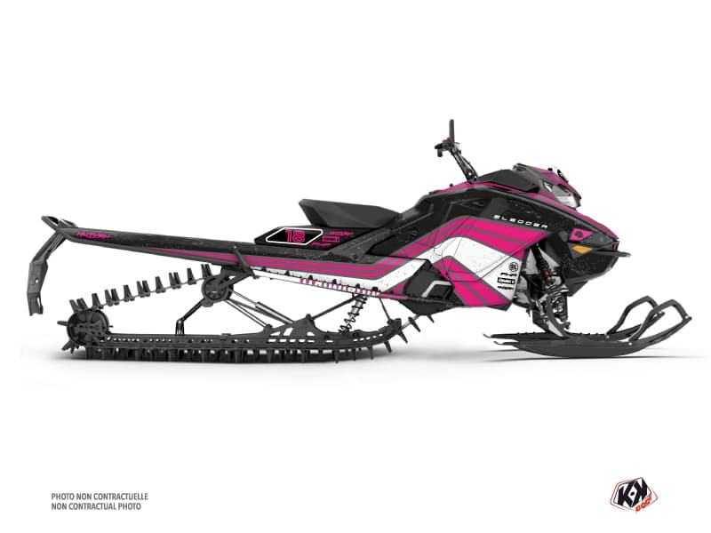 Kit déco SLEDDER Noir-Rose MOTONEIGE SKIDOO BACKCOUNTRY X-RS 850 E-TEC