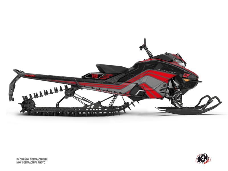 Kit déco SLEDDER Noir-Rouge MOTONEIGE SKIDOO BACKCOUNTRY X-RS 850 E-TEC