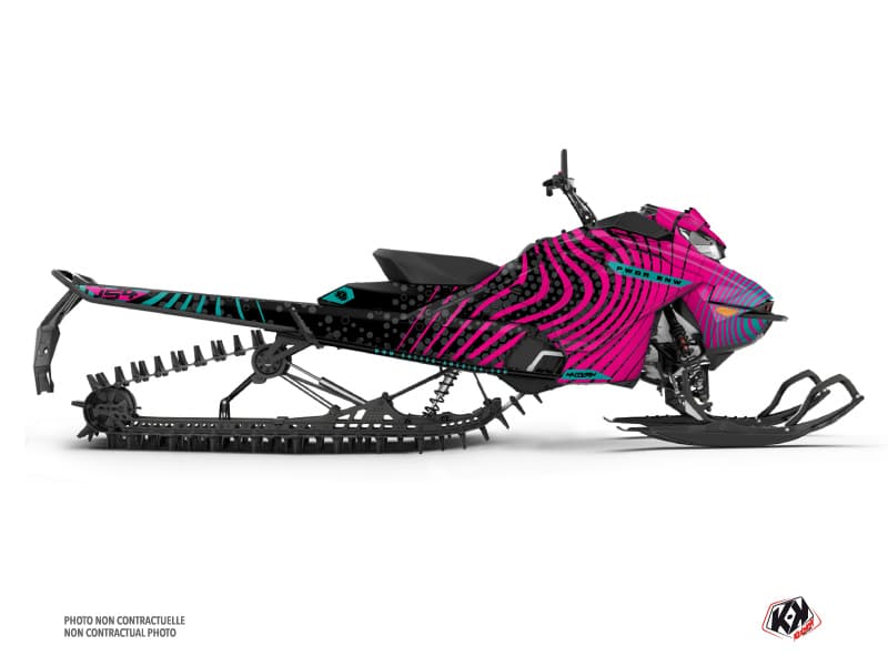 Kit déco SNW Noir-Rose MOTONEIGE SKIDOO BACKCOUNTRY X-RS 850 E-TEC