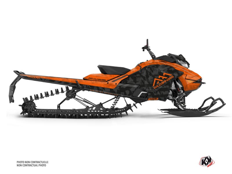 Kit déco WILDERNESS Noir-Orange MOTONEIGE SKIDOO BACKCOUNTRY X-RS 850 E-TEC