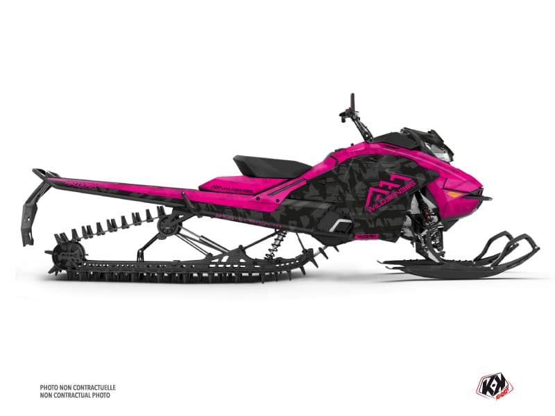 Kit déco WILDERNESS Noir-Rose MOTONEIGE SKIDOO BACKCOUNTRY X-RS 850 E-TEC