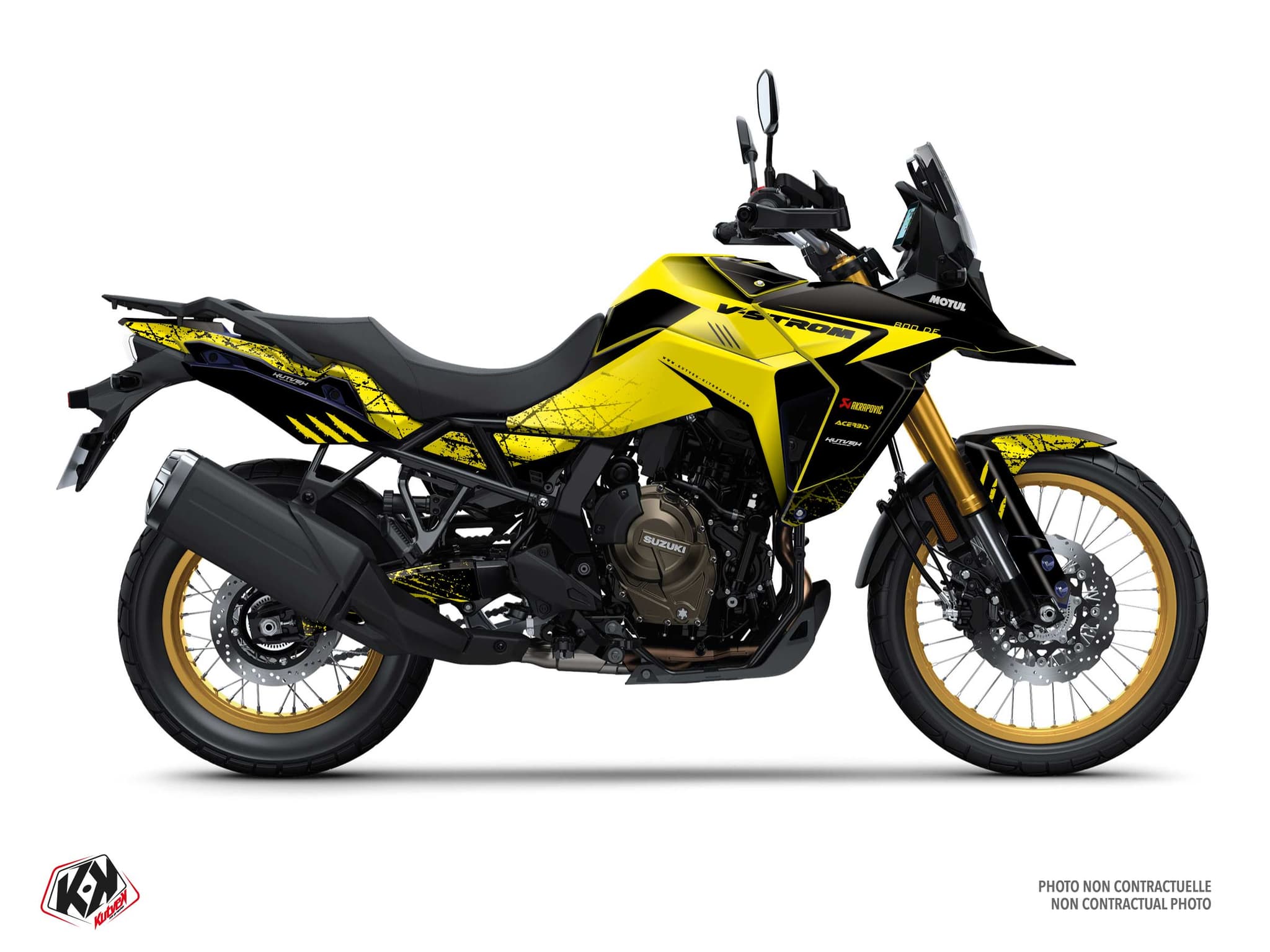 kit graphique moto suzuki v-strom 800 de skwal jaune