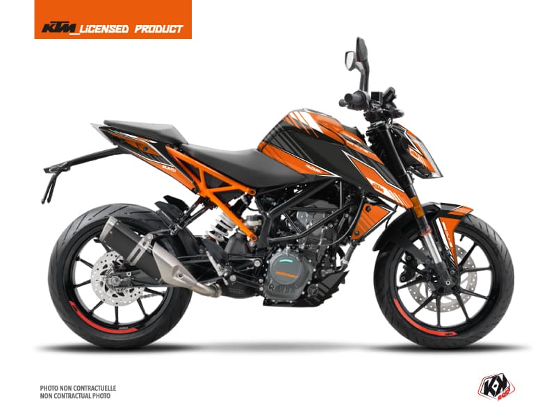 Kit graphique Moto Slash KTM Duke 125 Orange Noir