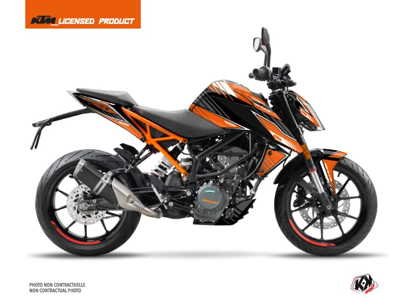 kit graphique moto ktm duke 390 slash orange-noir