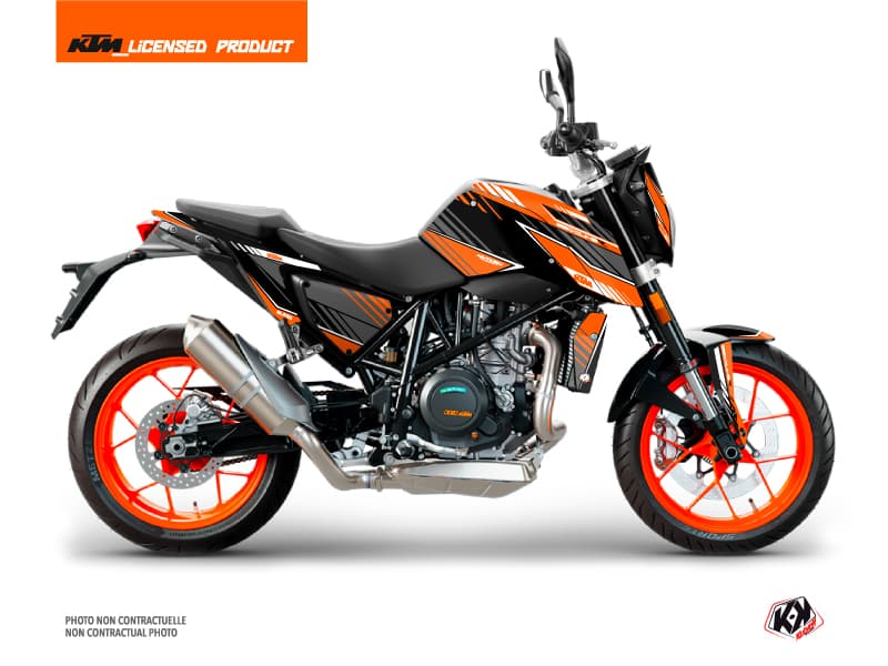kit graphique moto ktm duke 690 r slash orange-noir