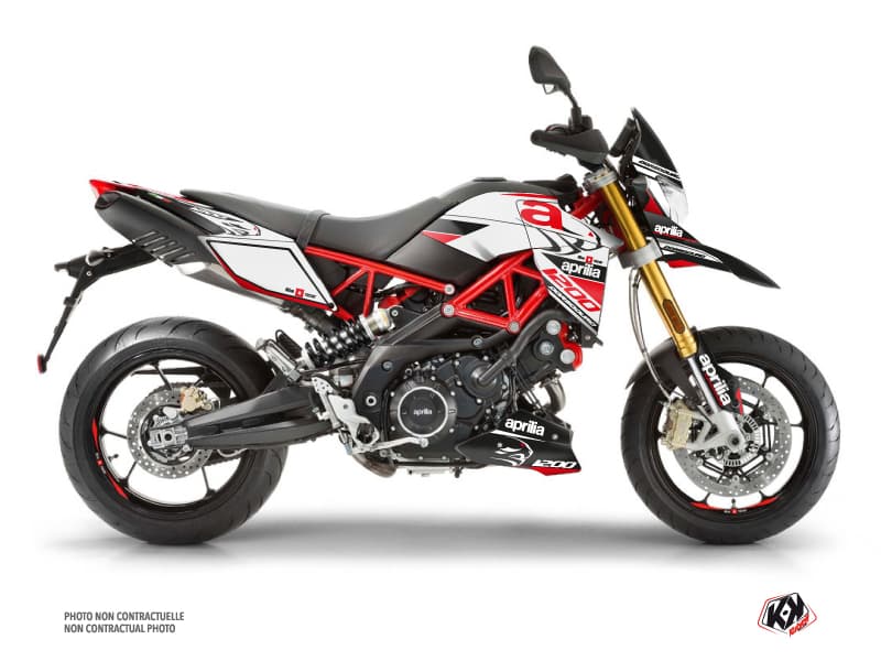 Kit Graphique Moto Sleek Aprilia DORSODURO 1200 Blanc Rouge