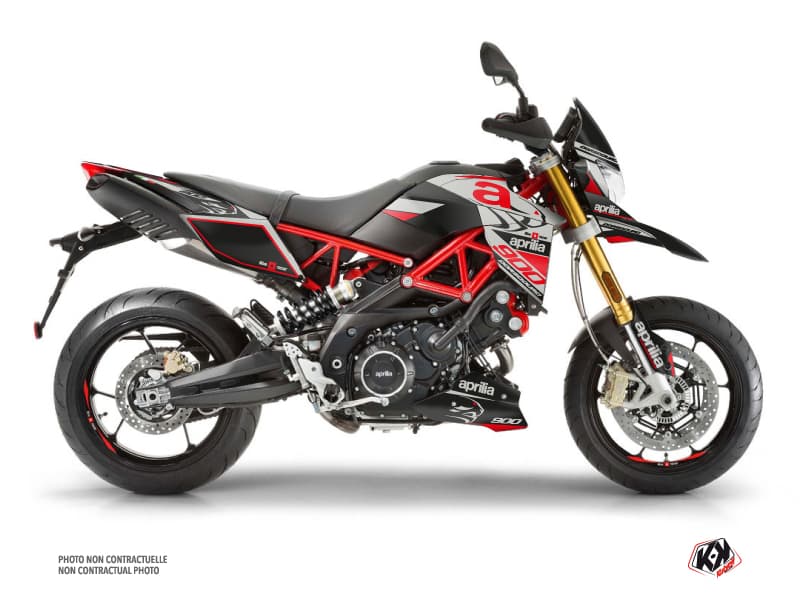 kit graphique moto aprilia dorsoduro 900 sleek gris-rouge