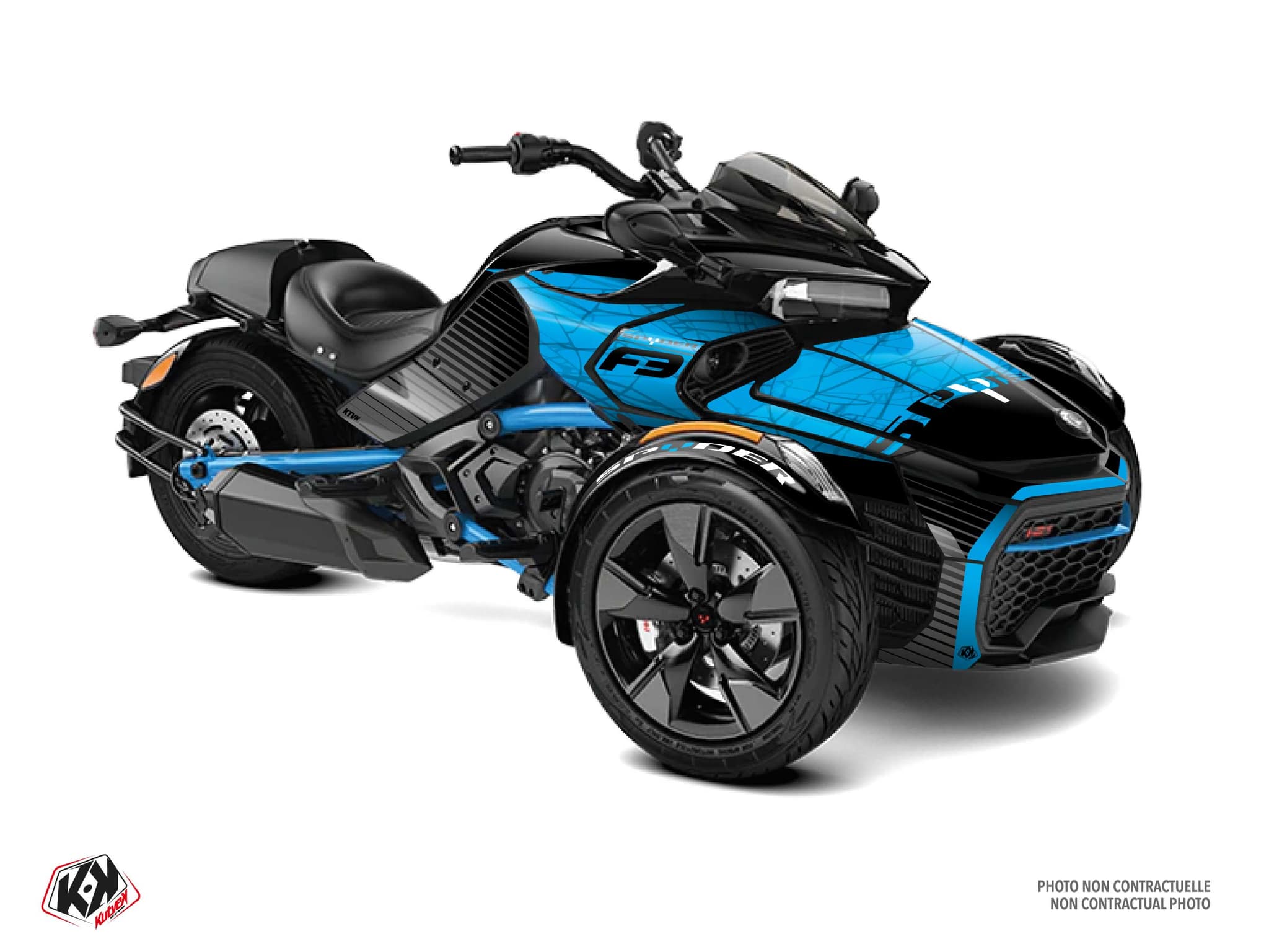 kit graphique snare bleu hybride can-am spyder f3