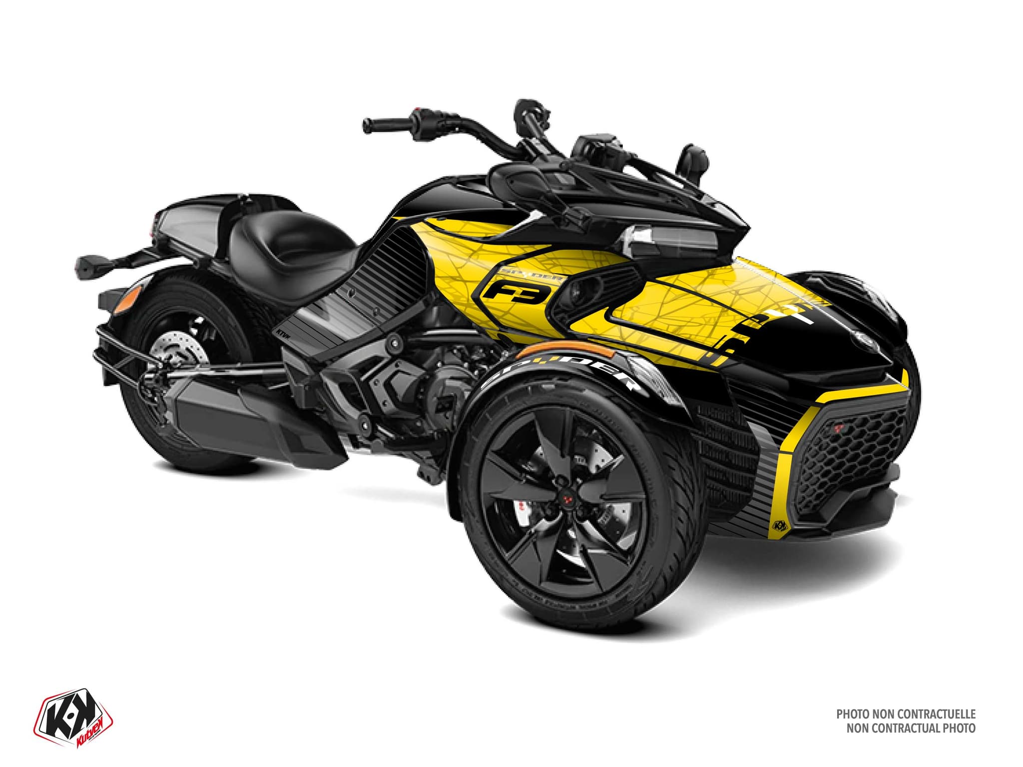 kit graphique snare jaune hybride can-am spyder f3
