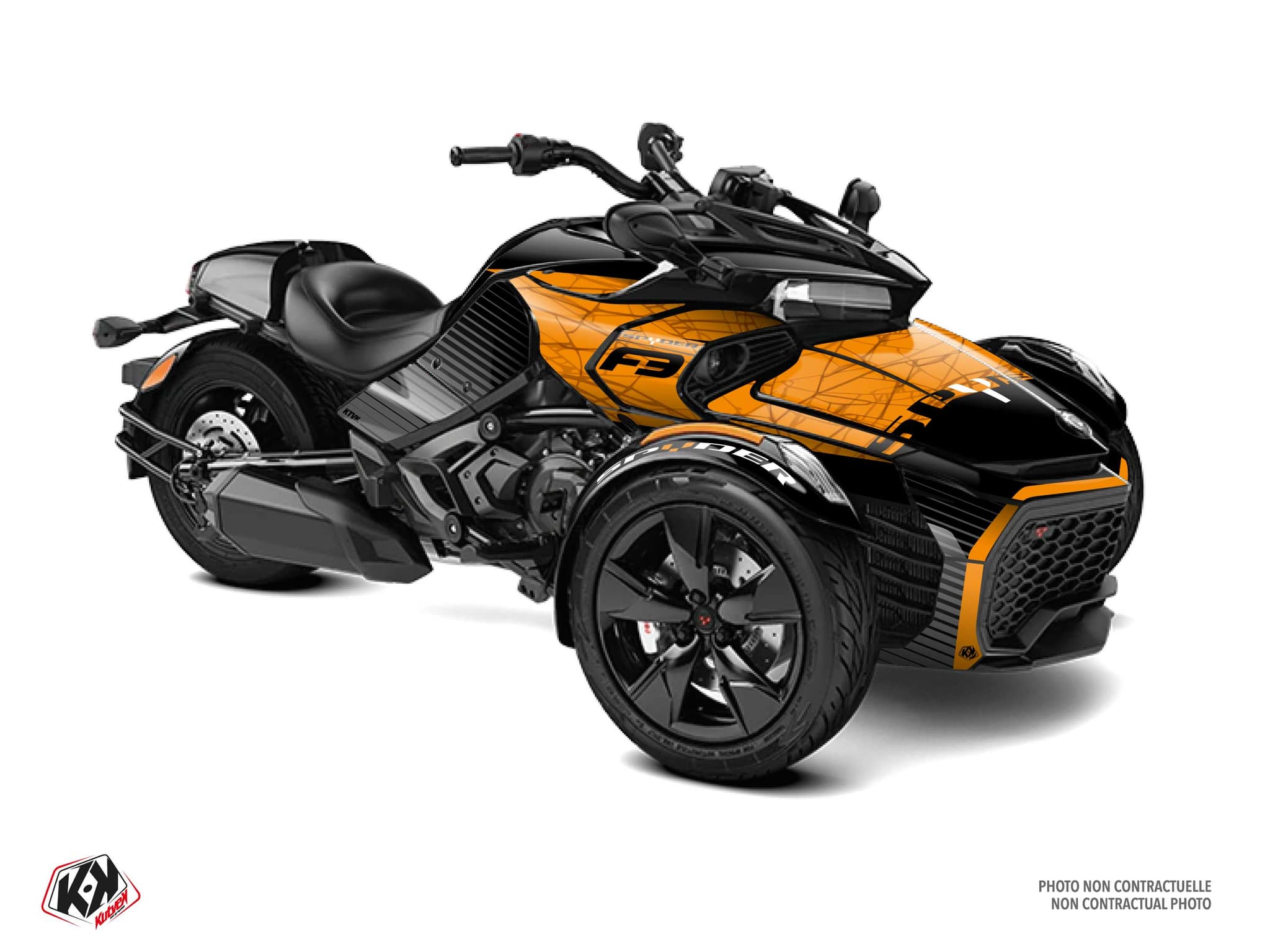 kit graphique snare orange hybride can-am spyder f3