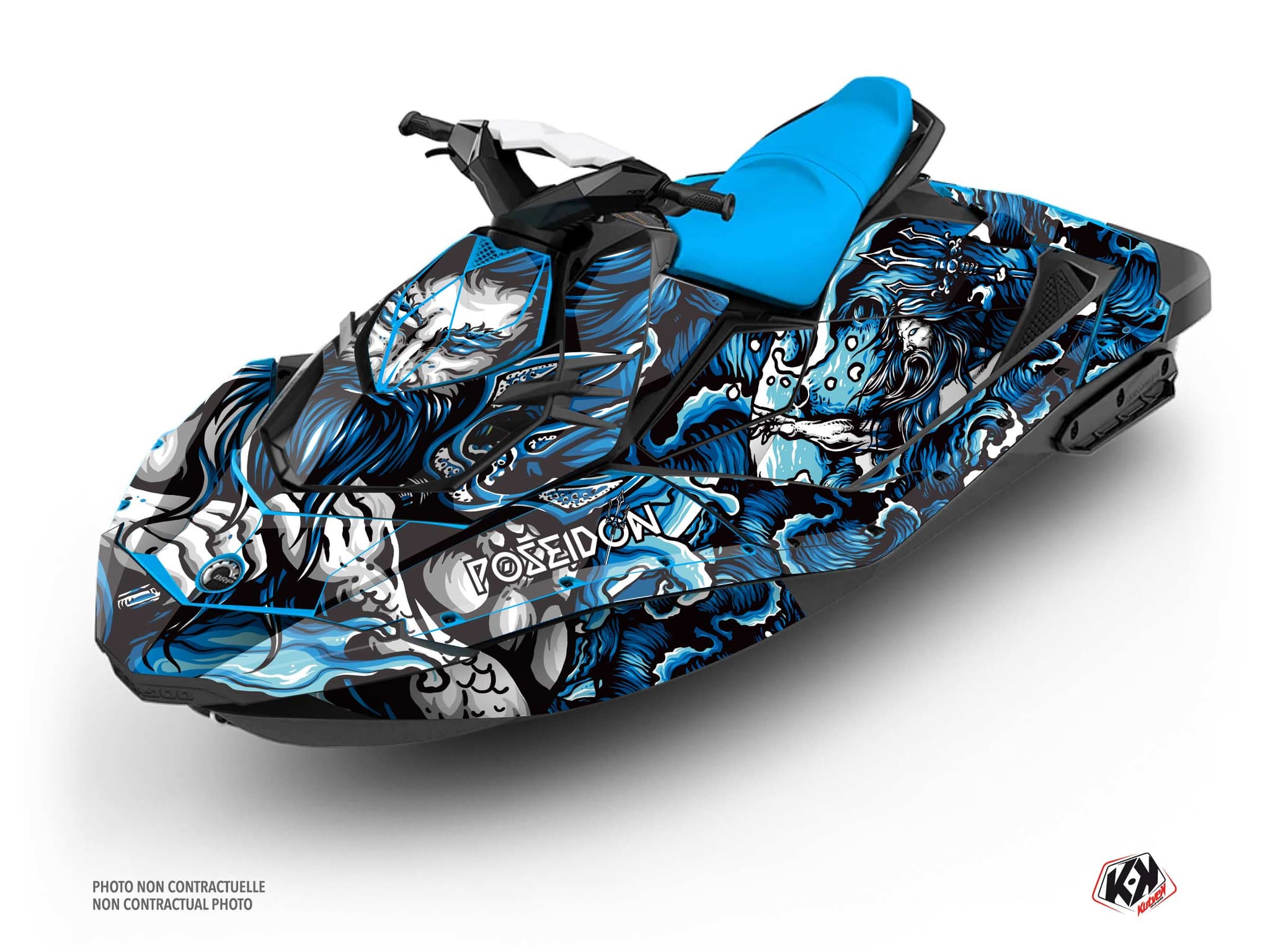 kit graphique jet ski poseidon seadoo spark blanc