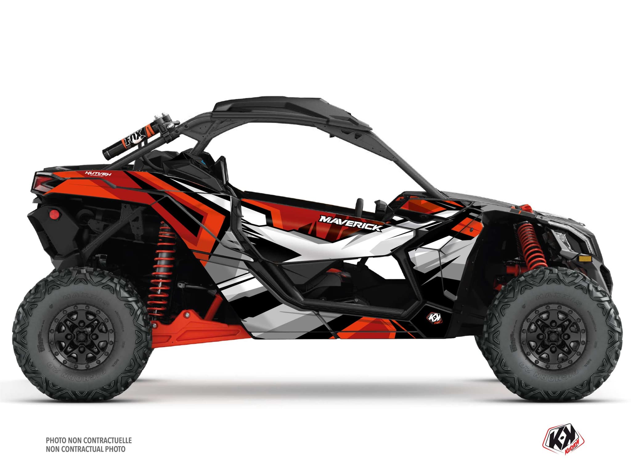 Kit Graphique ssv can-am maverick x3 spear rouge
