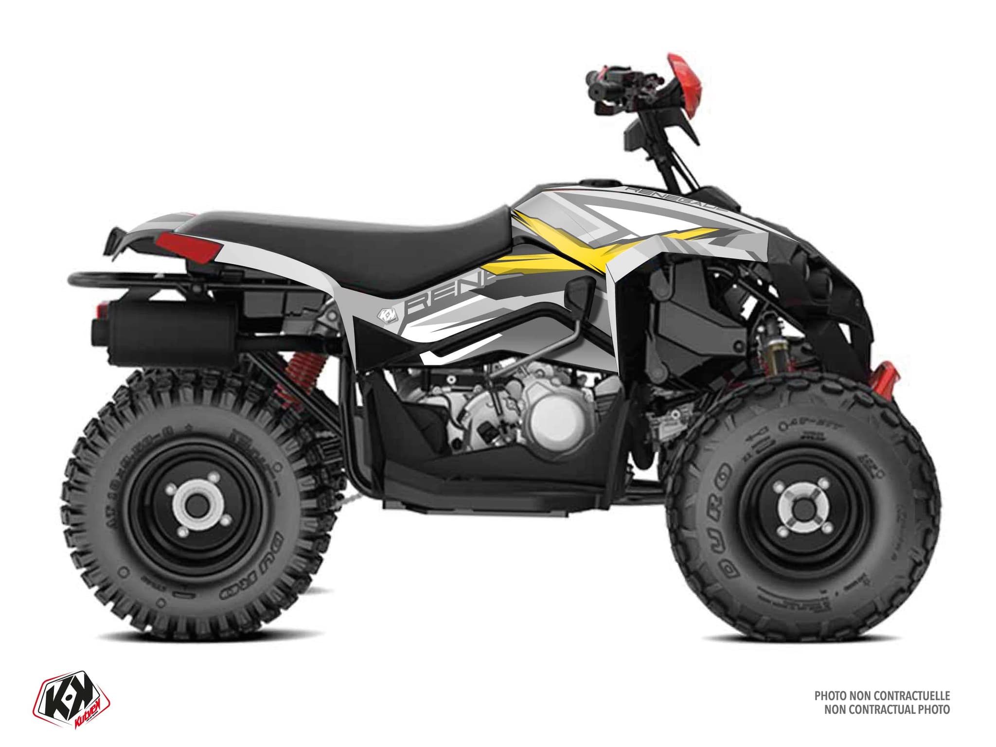 Kit graphique Quad CAN-AM RENEGADE 110 SPEAR Gris-Jaune