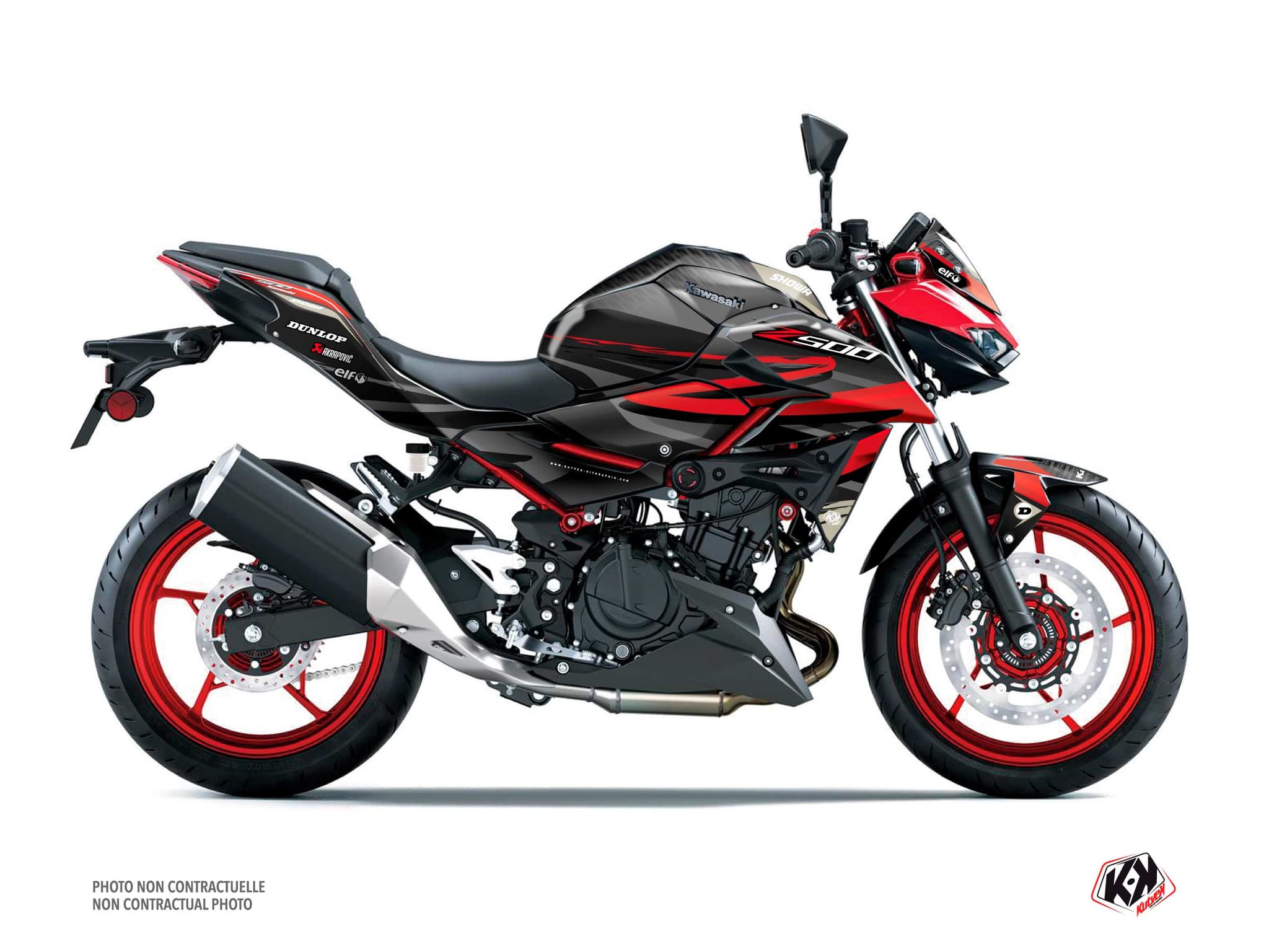 kit graphique moto kawasaki z 500 speedies rouge