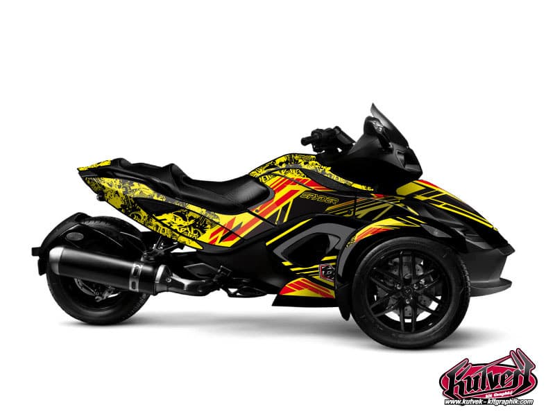 kit graphique spirit jaune hybride can-am spyder rs