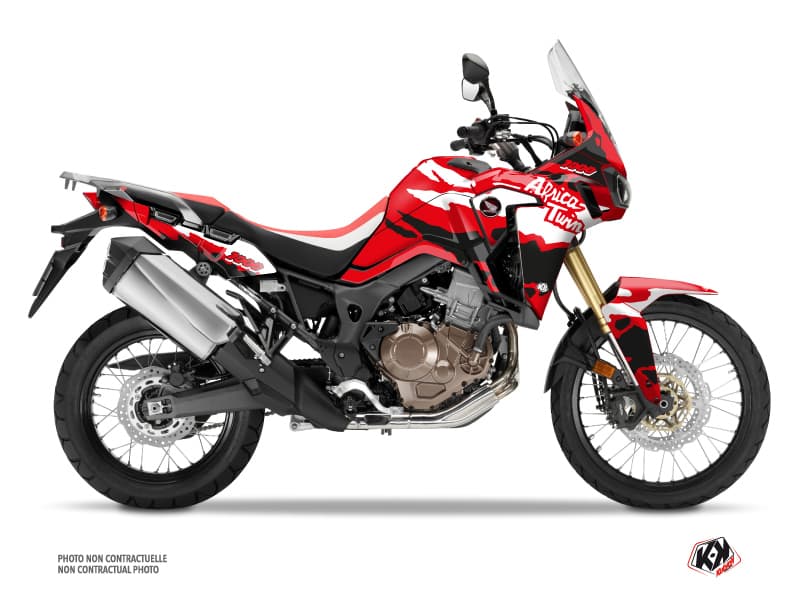 Kit Graphique Moto Splash Honda Africa Twin CRF 1000 L Rouge Noir