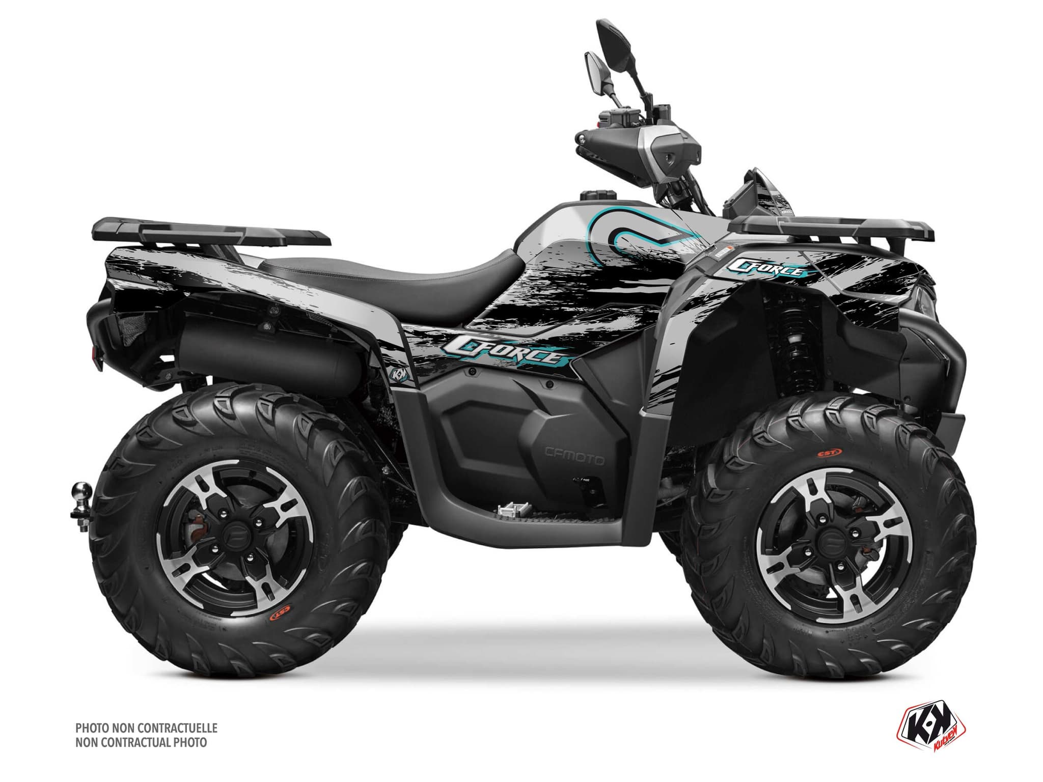 kit graphique quad cf moto cforce 600 amerique splatter gris