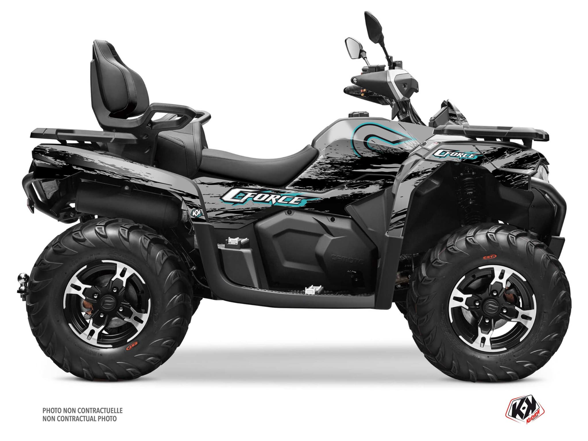 kit graphique quad cf moto cforce 600 touring splatter gris