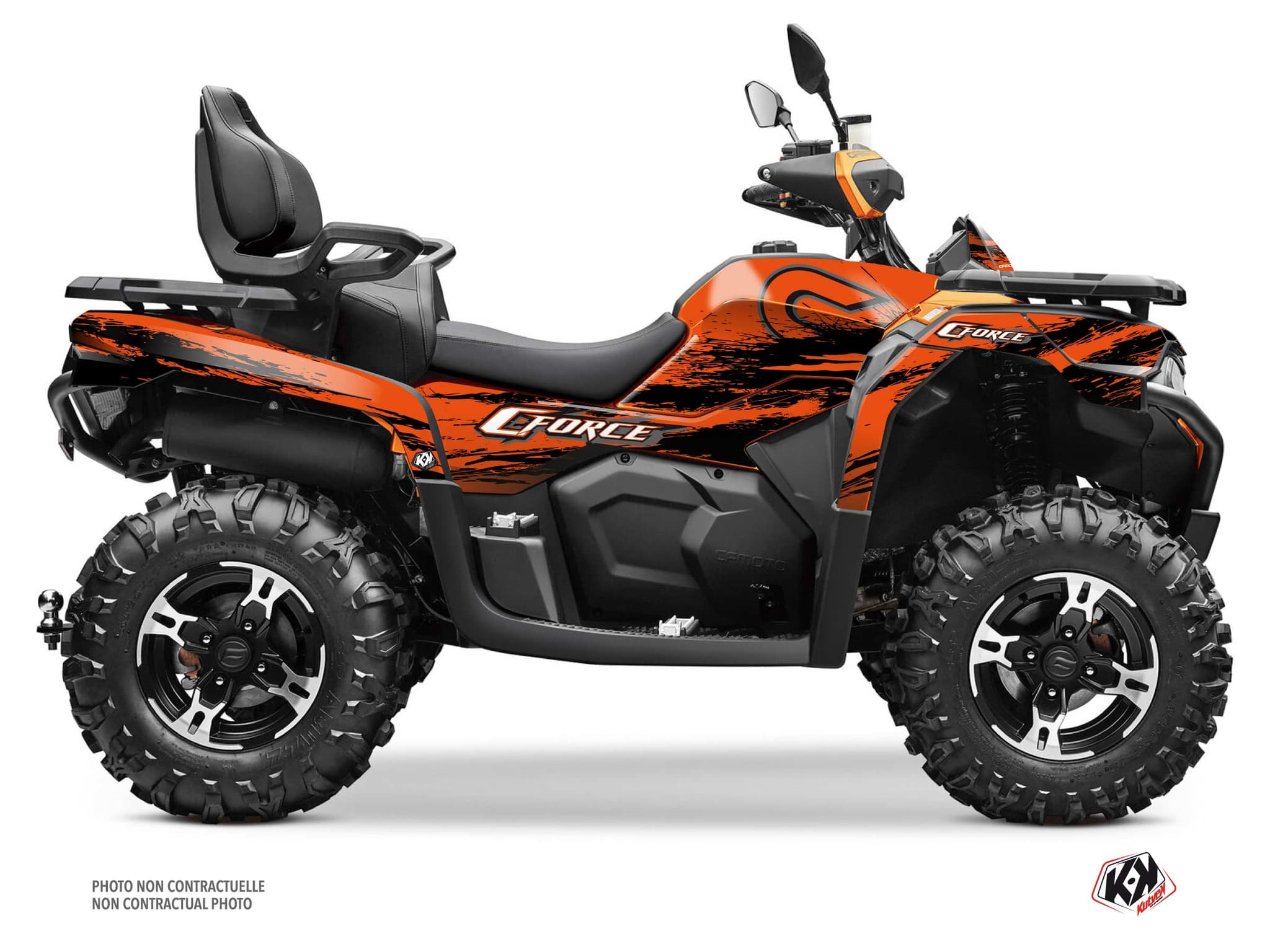 kit graphique quad cf moto cforce 600 touring splatter orange