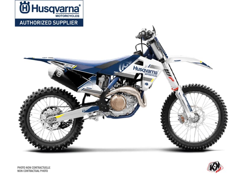 Kit graphique Moto Cross Split Husqvarna FC 250 Blanc Bleu | Husqvarna | Kutvek