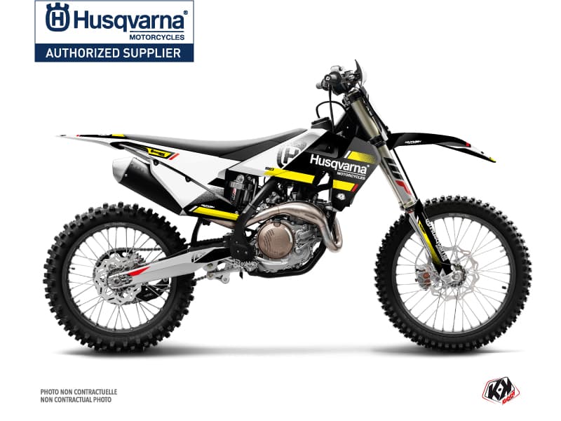 kit graphique motocross husqvarna fe 450 split noir-jaune