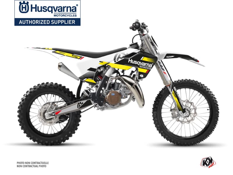 Kit graphique Moto Cross Split Husqvarna TC 85 Noir Jaune