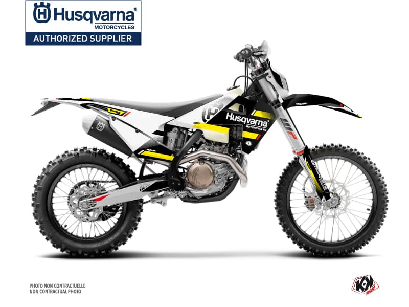 Kit graphique Moto Cross Split Husqvarna 300 TE Noir Jaune
